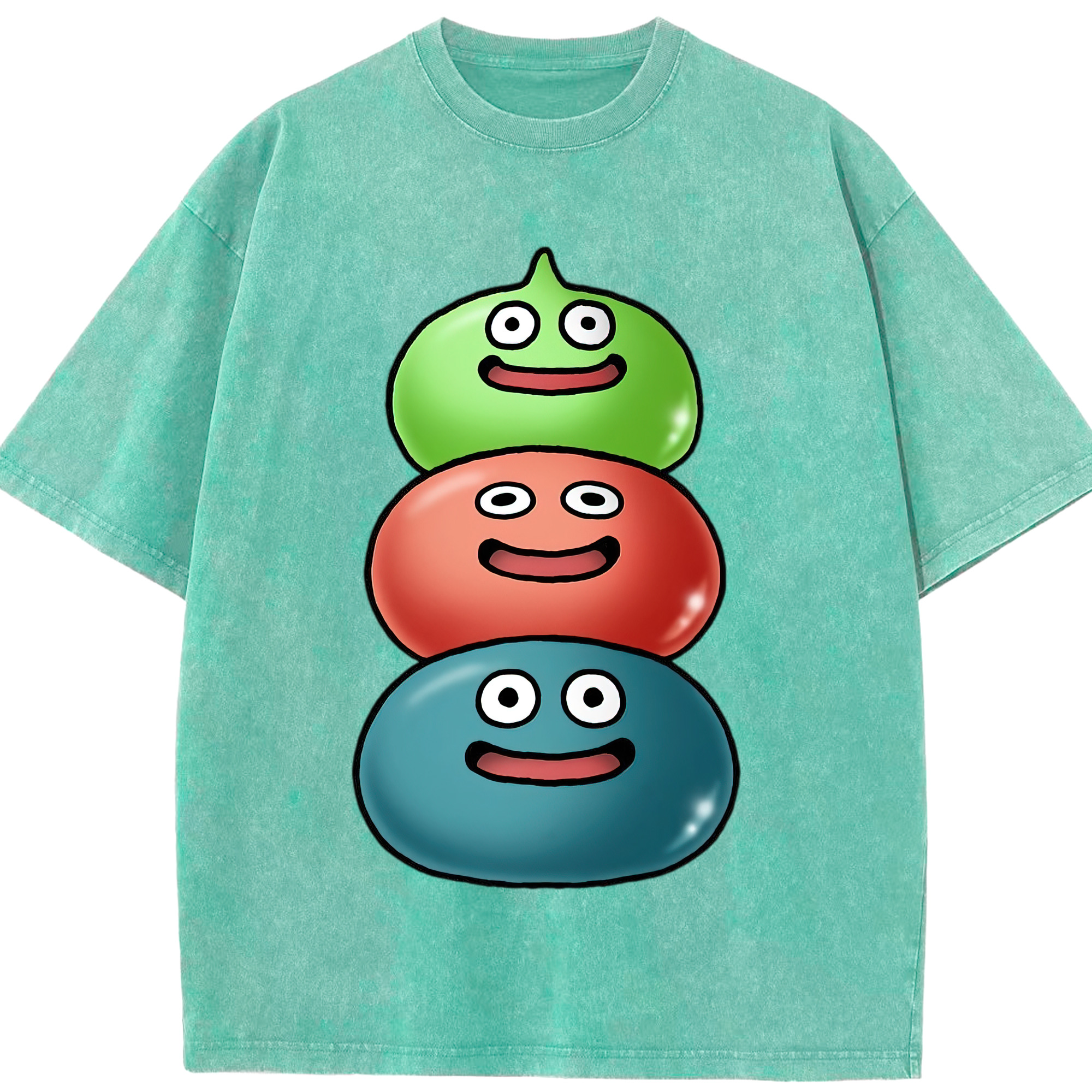 （画像用） ドラゴンクエスト Doragon Kuesuto Dragon Quest 綿100% ヴィンテージ風 半袖Tシャツ（フロントプリント）